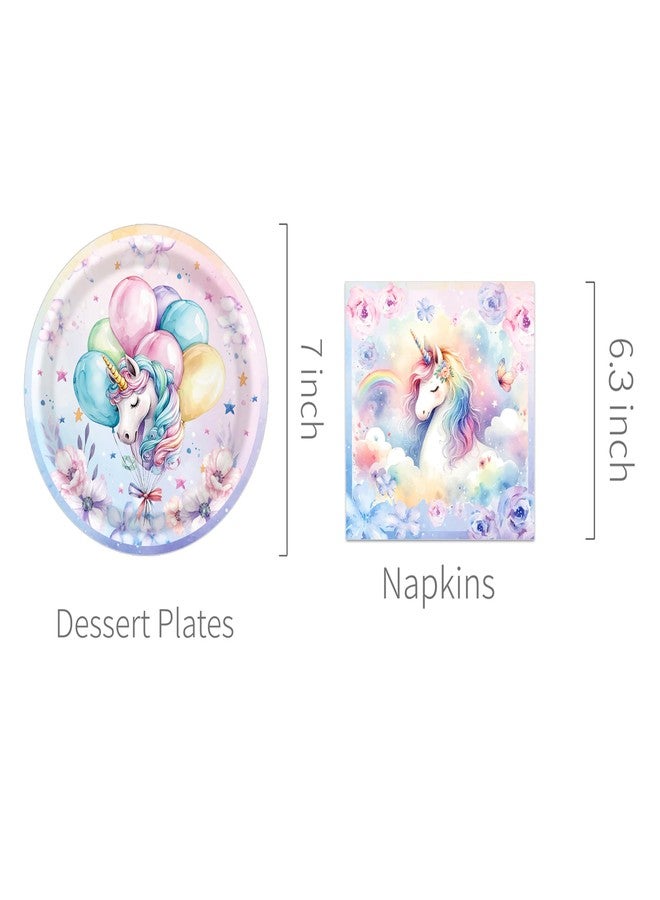 Lide Road Unicorn Balloons Party Plates & Napkins for 24 Guests, 64 Pcs, Multicolor, Paper, Cartoon, Kids' Party Supplies - Image 4